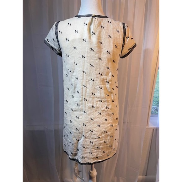 Madewell Size X-Small Linen Blend Short Sleeve Cream Dress - Picture 2 of 5